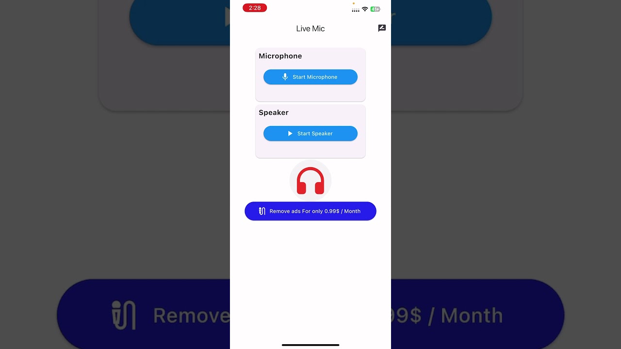 Live mic to Bluetooth headphones iOS app